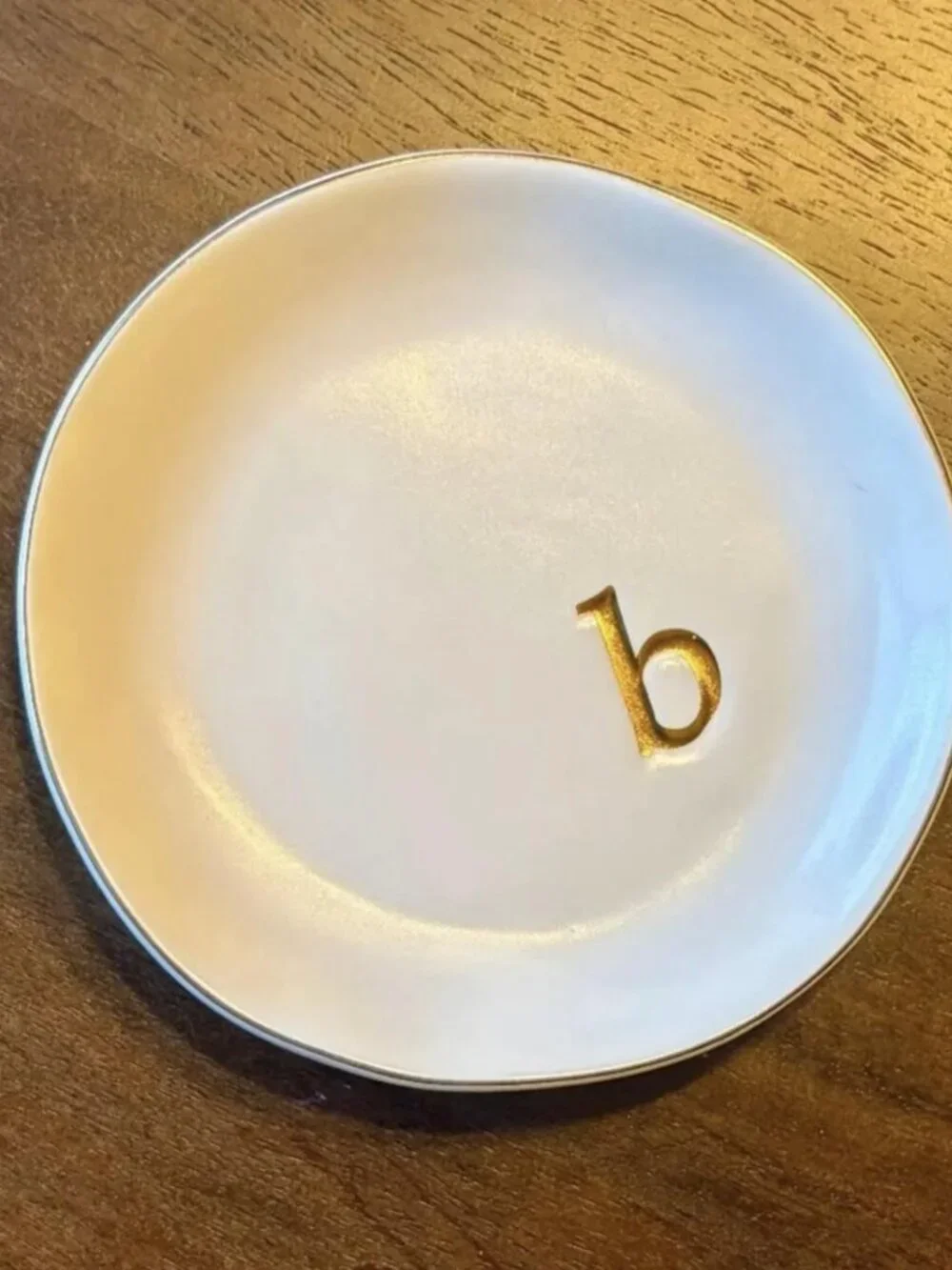 Monogrammed Ceramic Ring Dish, 